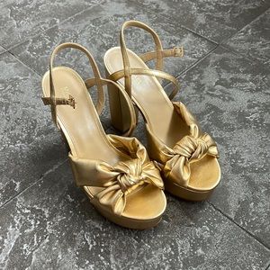 Gold Michael Kors Platform Heels
